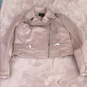 Leather pink jacket